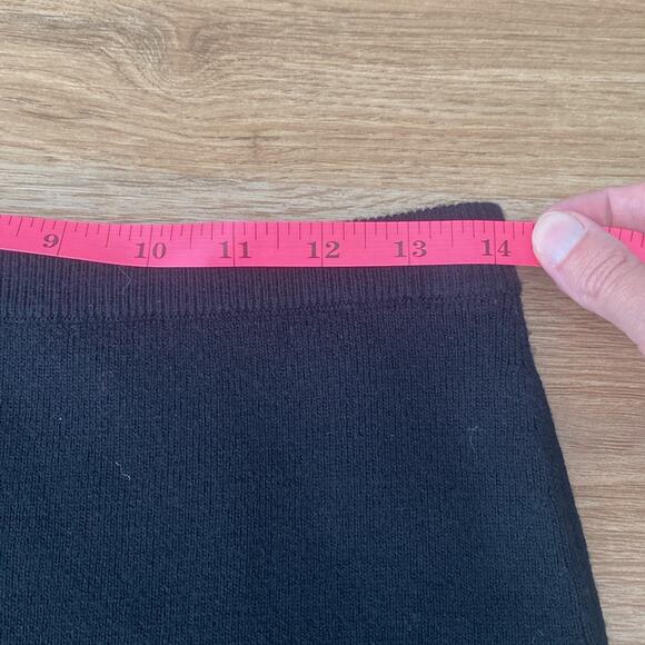 NWT Eileen Fisher BLACK Ribbed UNEVEN HEM Pull On Wool SKIRT Sz XS - Picture 5 of 7